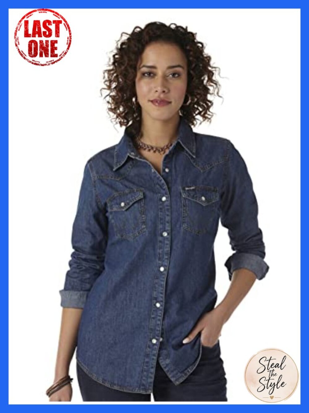 Wrangler Retro Long Sleeve Western Denim Snap Shirt